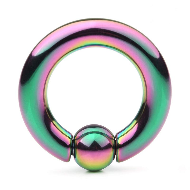 Ruifan Rainbow Plated 316L Surgical Steel Spring Action Captive Bead Ring CBR 4G 5/8 Inch - Image 1